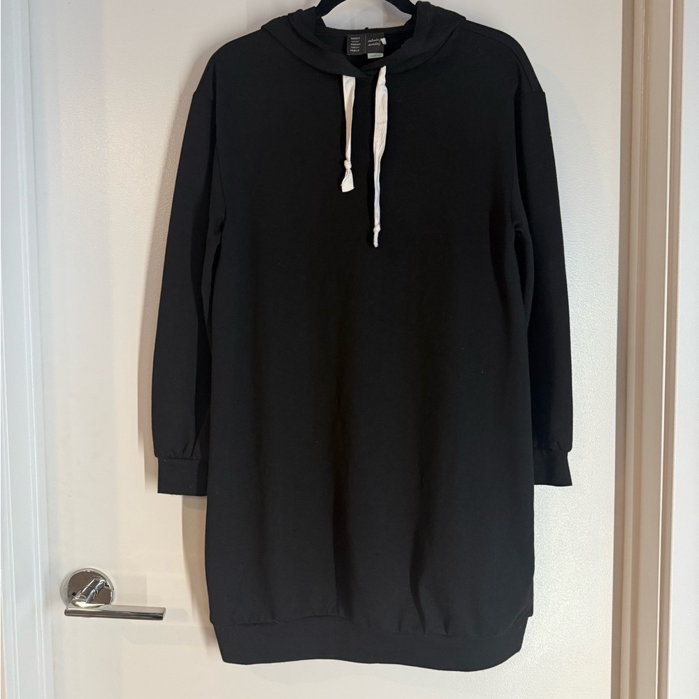 NWOT Anthropologie Saturday Sunday Adah Black Hoodie Dress